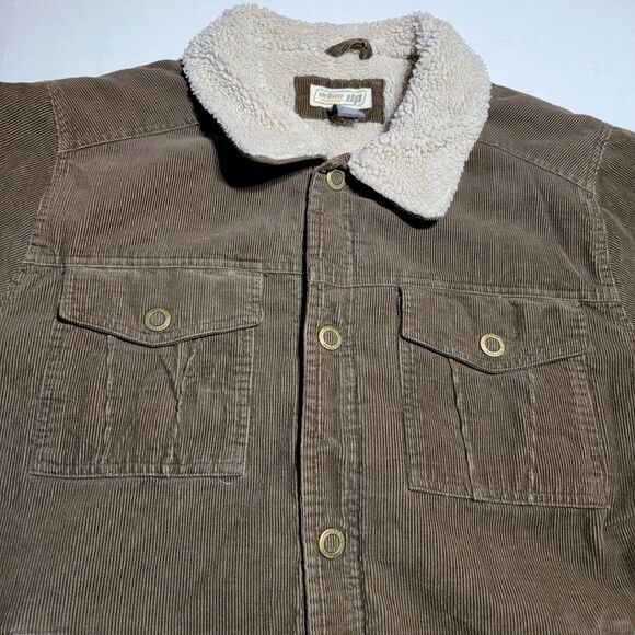 Urban Pipeline Up Corduroy Coat Sherpa Lined Full Button Brown - Size XXL - Picture 1 of 5